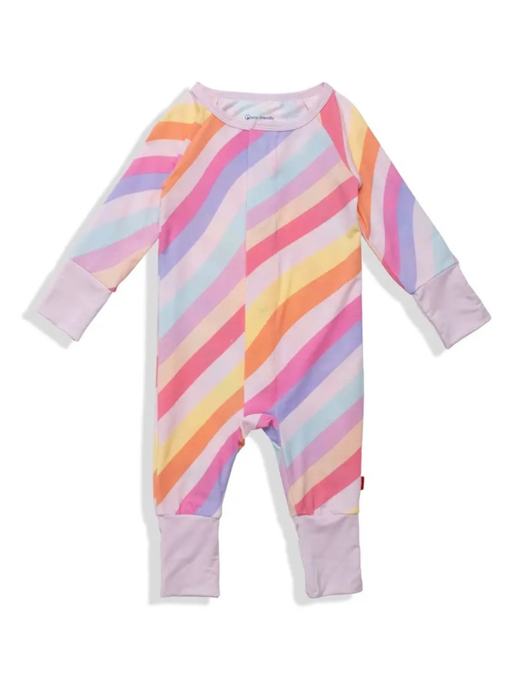 MAGNETIC ME Girls' Pink Shine Snug Fit Footie - Baby Pastel Rainbow Stripe